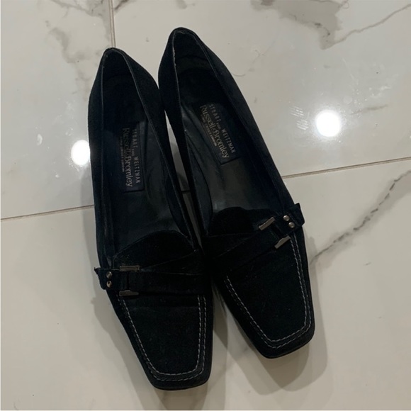 Stuart Weitzman for Russell Bromley Black Suede Shoes Heels - Picture 1 of 8